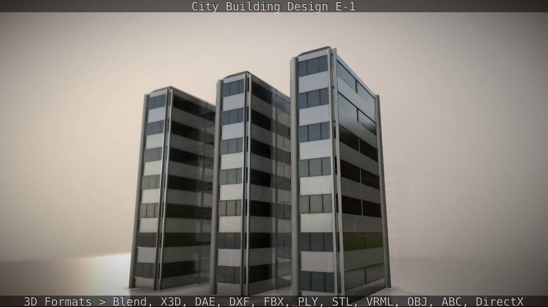City Building Design E-1 Low-poly 3D model_68