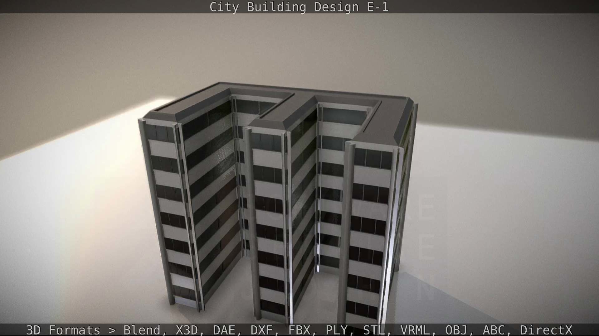 City Building Design E-1 Low-poly 3D model_19