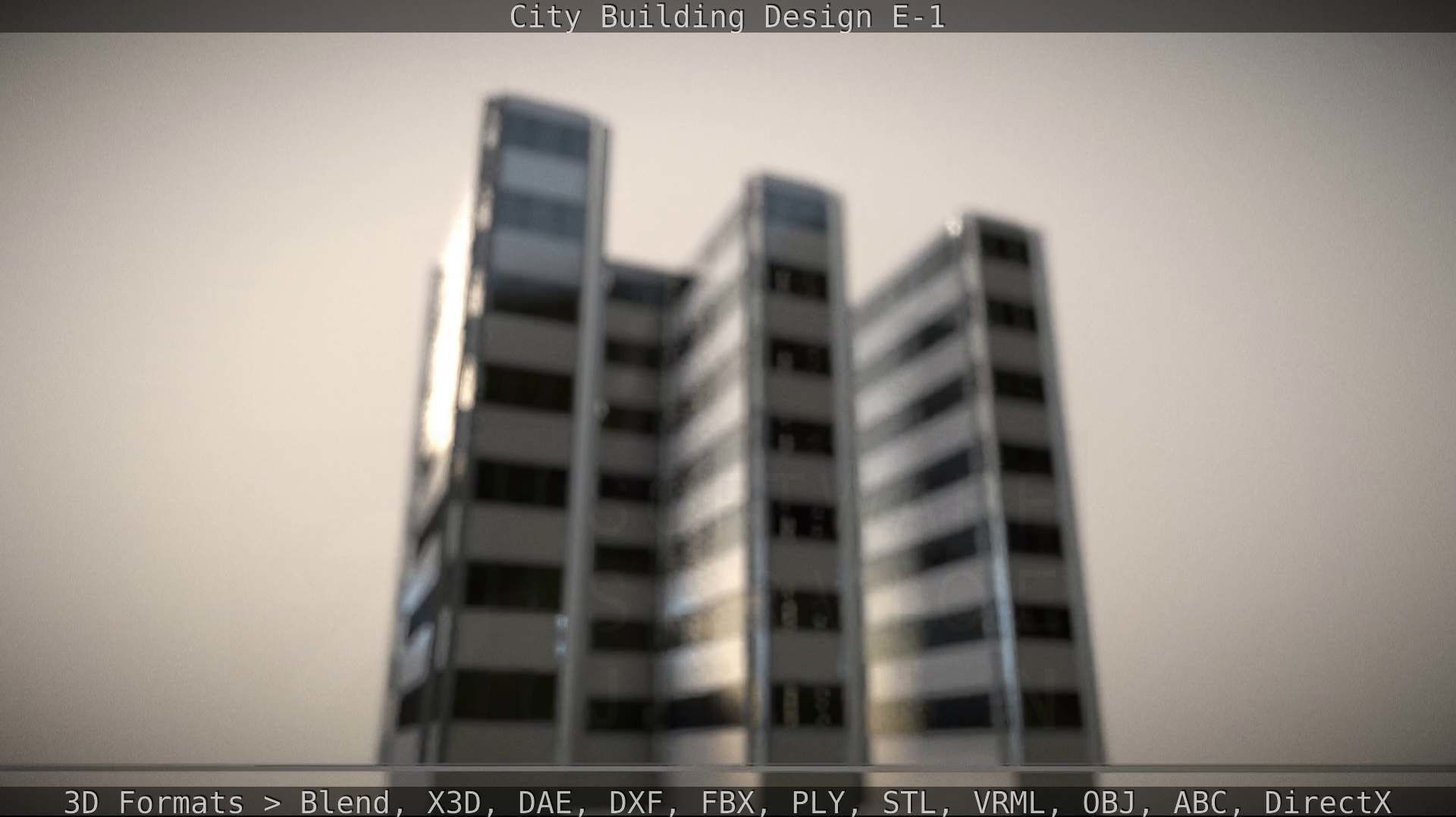 City Building Design E-1 Low-poly 3D model_76
