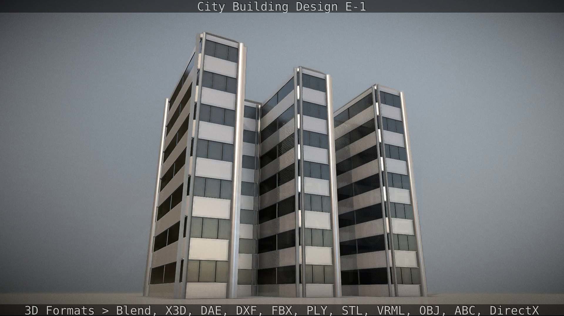 City Building Design E-1 Low-poly 3D model_90