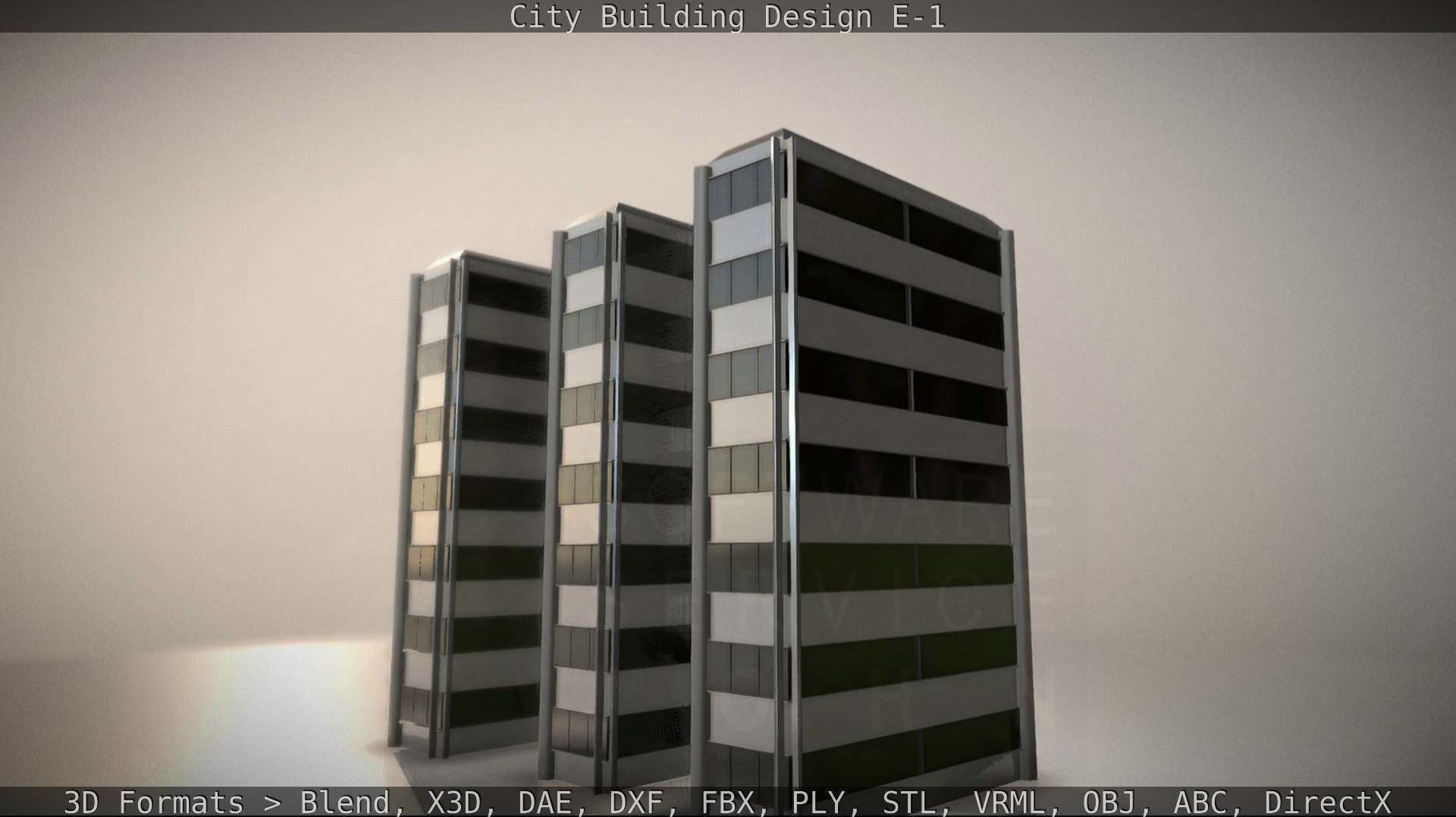 City Building Design E-1 Low-poly 3D model_60
