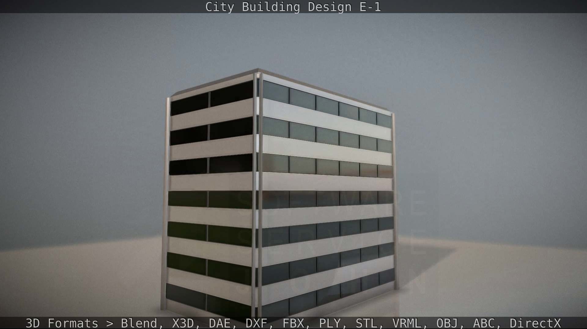 City Building Design E-1 Low-poly 3D model_50