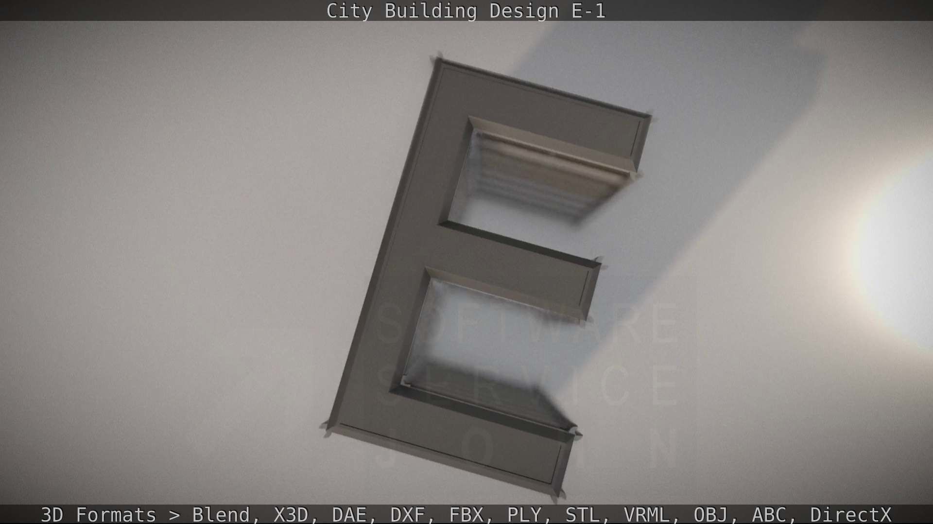 City Building Design E-1 Low-poly 3D model_27