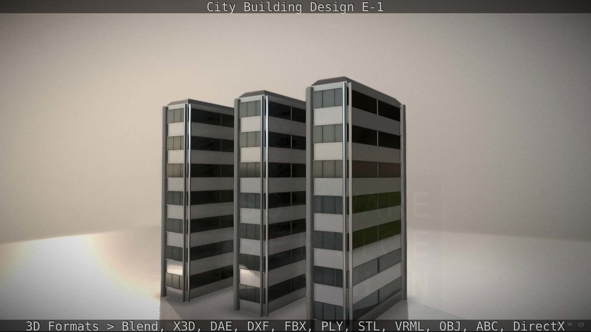 City Building Design E-1 Low-poly 3D model_18