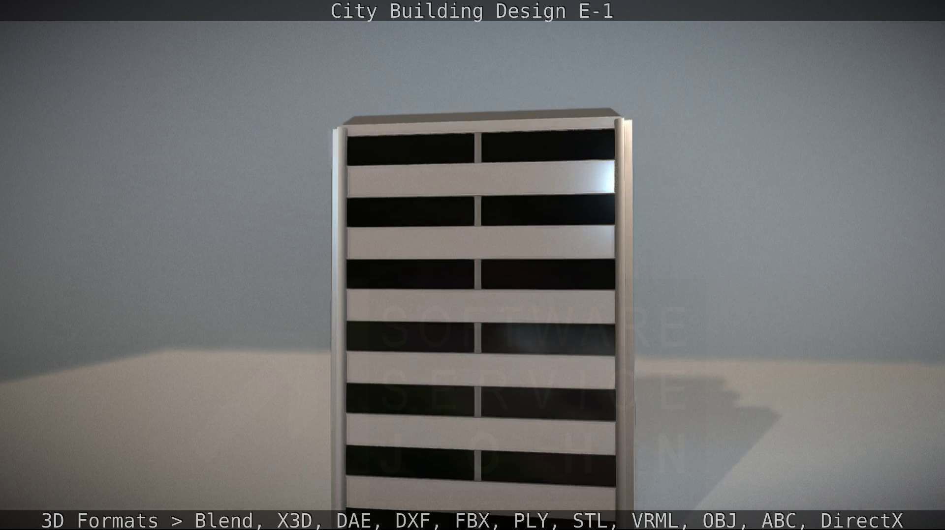 City Building Design E-1 Low-poly 3D model_35