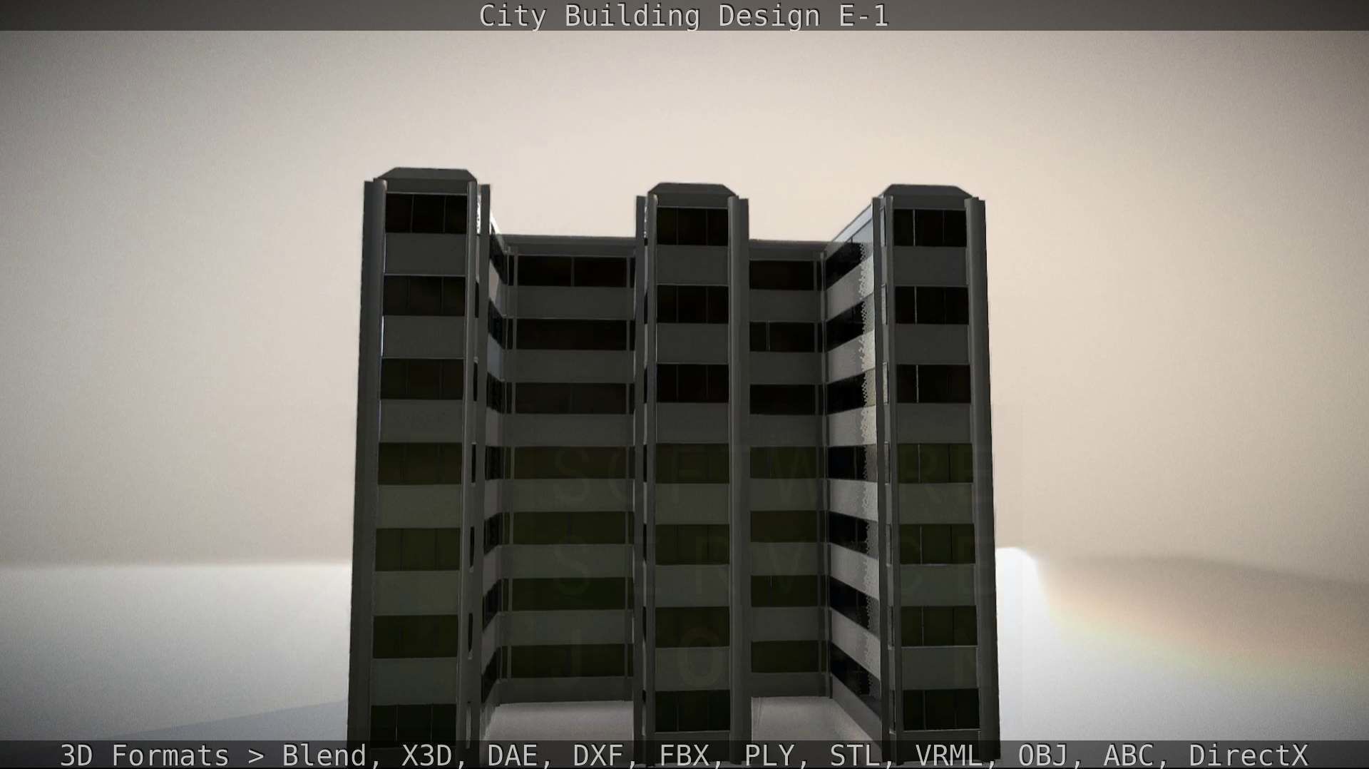 City Building Design E-1 Low-poly 3D model_45