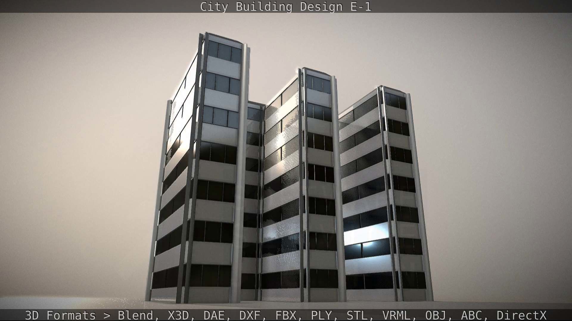 City Building Design E-1 Low-poly 3D model_87