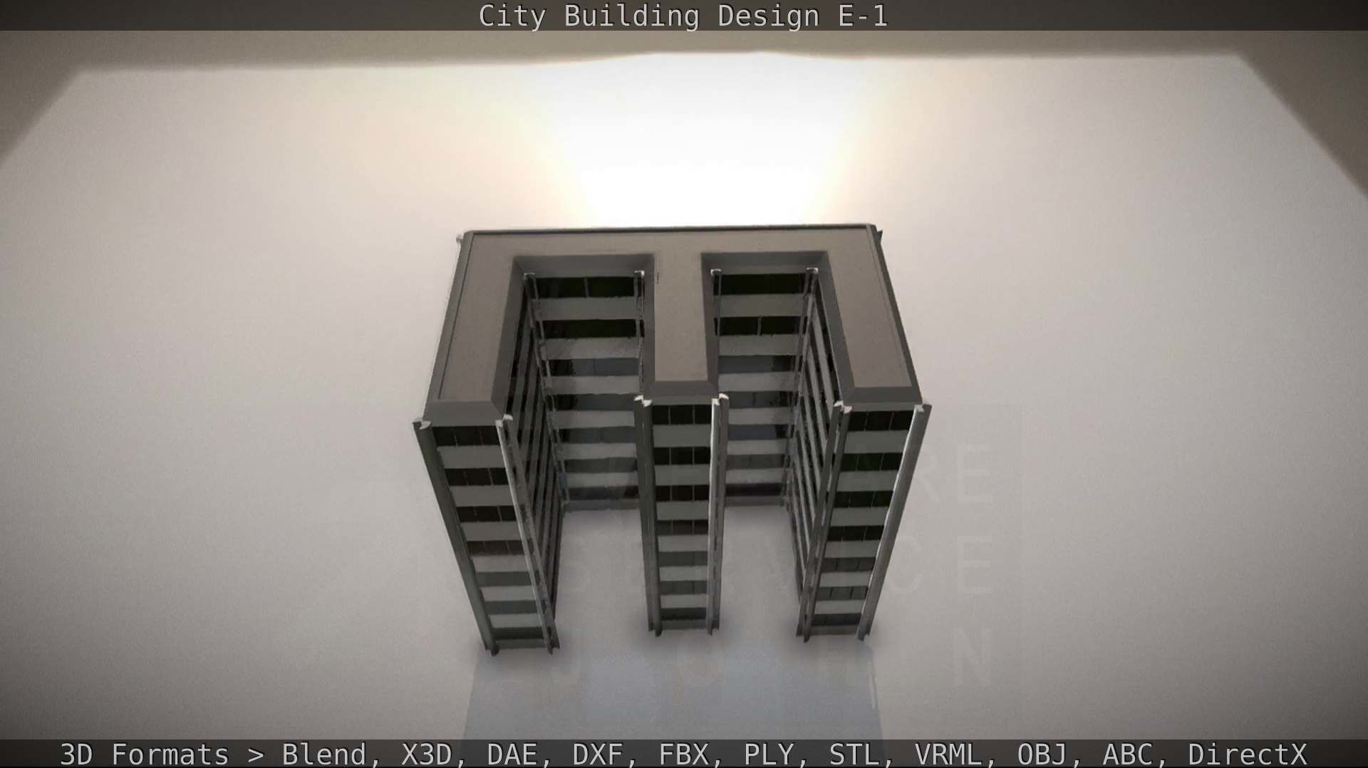 City Building Design E-1 Low-poly 3D model_15