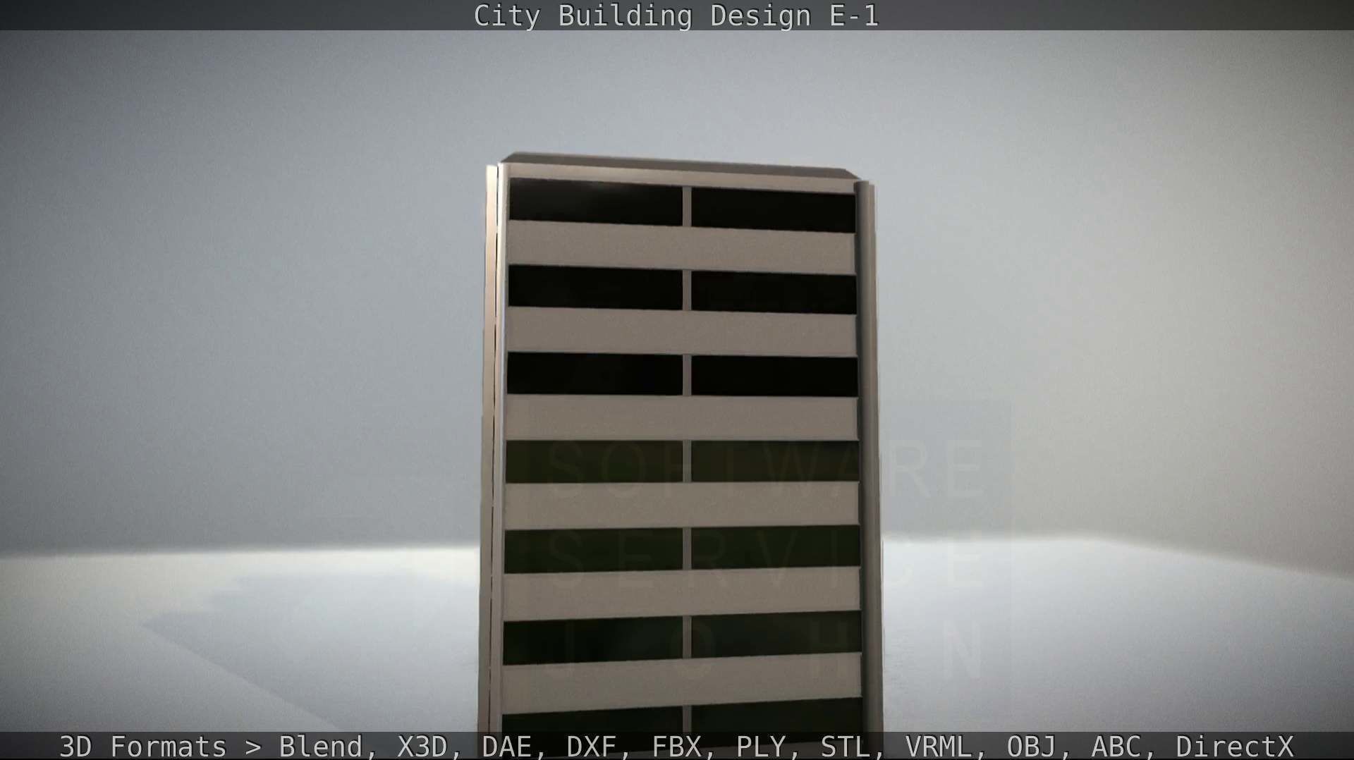 City Building Design E-1 Low-poly 3D model_46