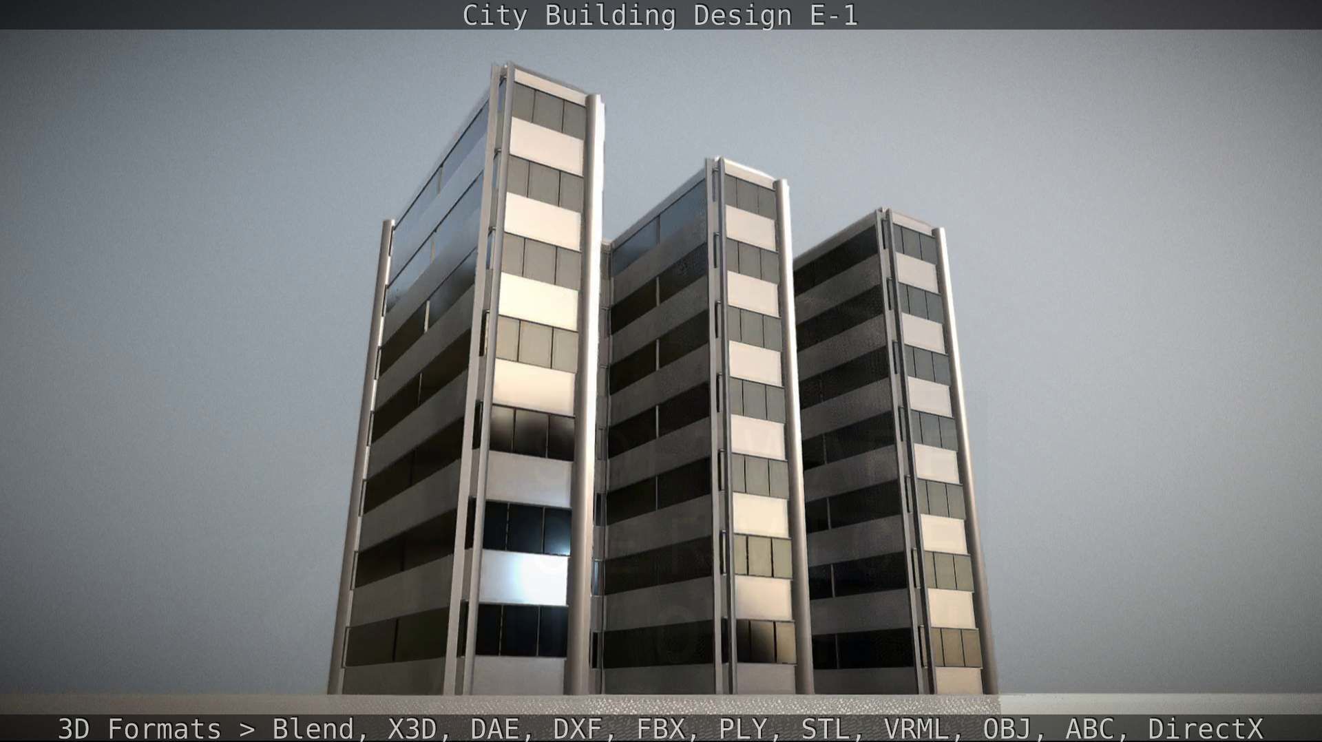 City Building Design E-1 Low-poly 3D model_91