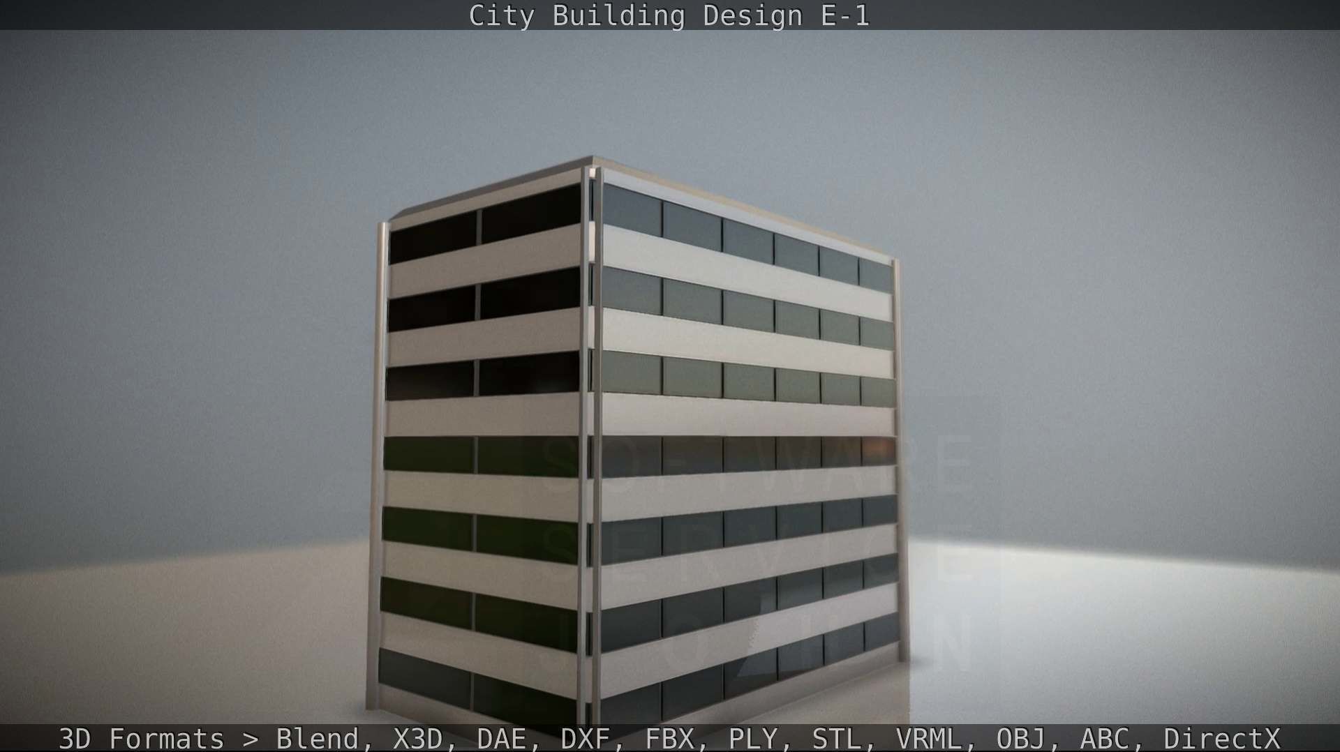 City Building Design E-1 Low-poly 3D model_49