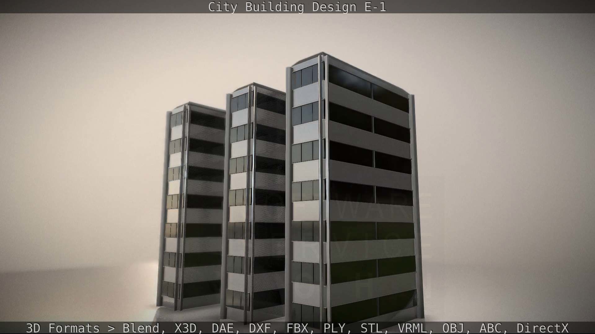 City Building Design E-1 Low-poly 3D model_67