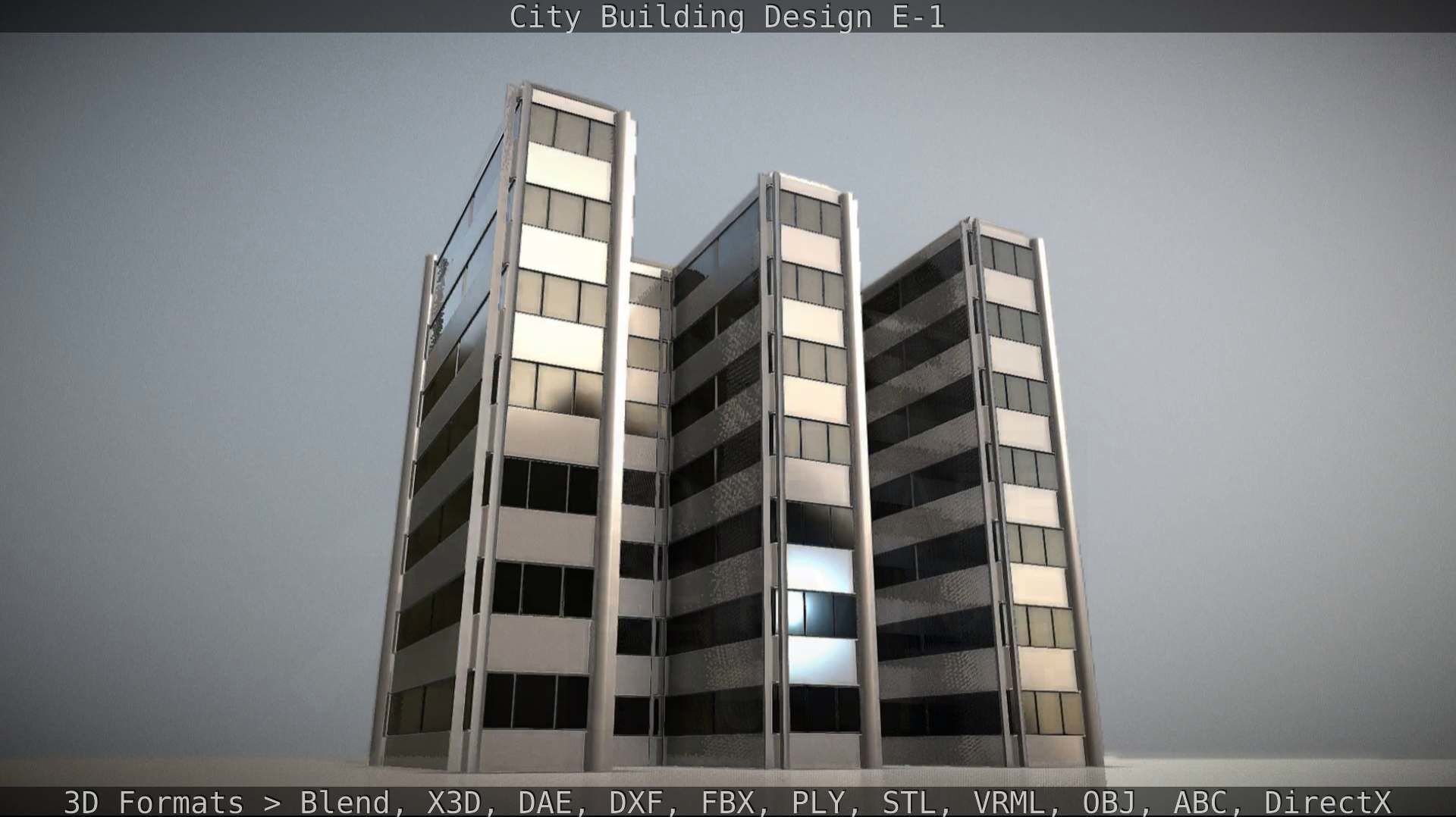 City Building Design E-1 Low-poly 3D model_85