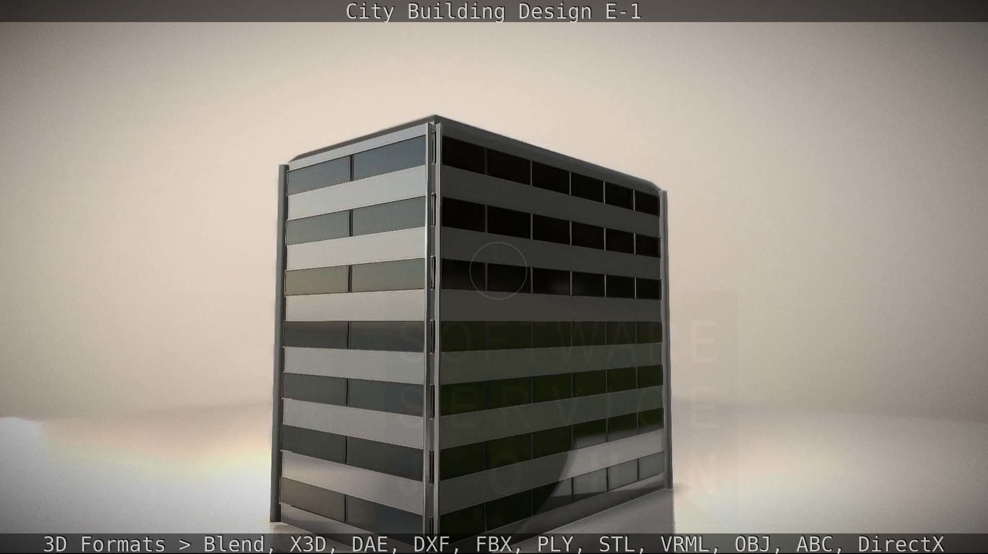 City Building Design E-1 Low-poly 3D model_52