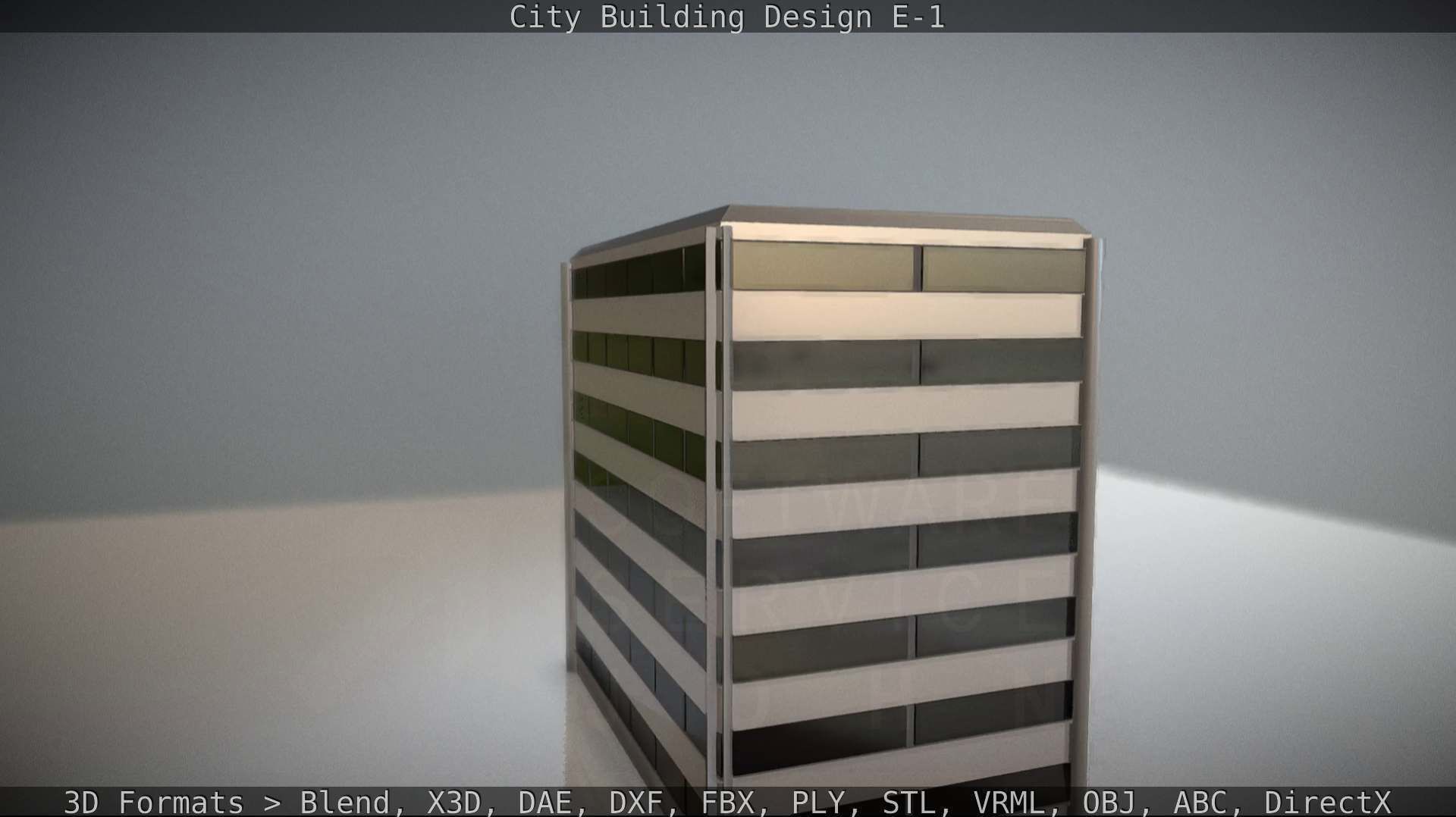 City Building Design E-1 Low-poly 3D model_36