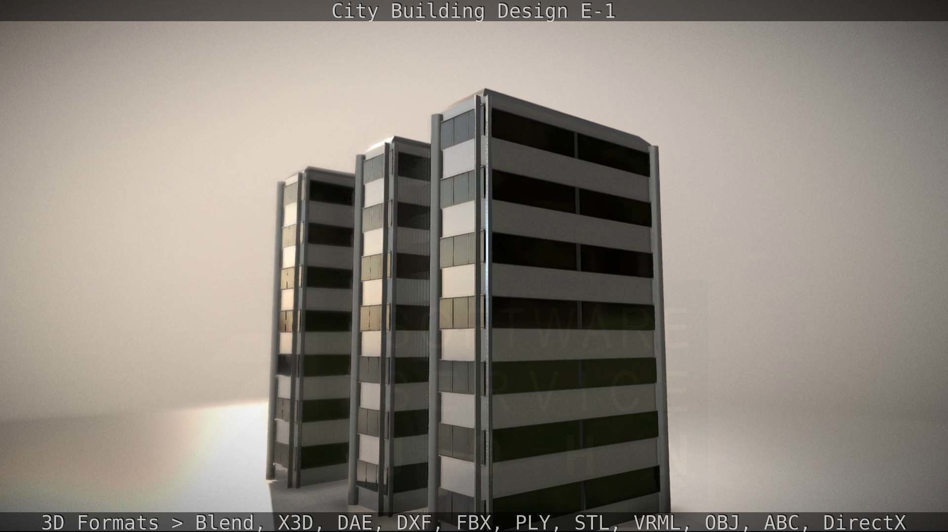 City Building Design E-1 Low-poly 3D model_63