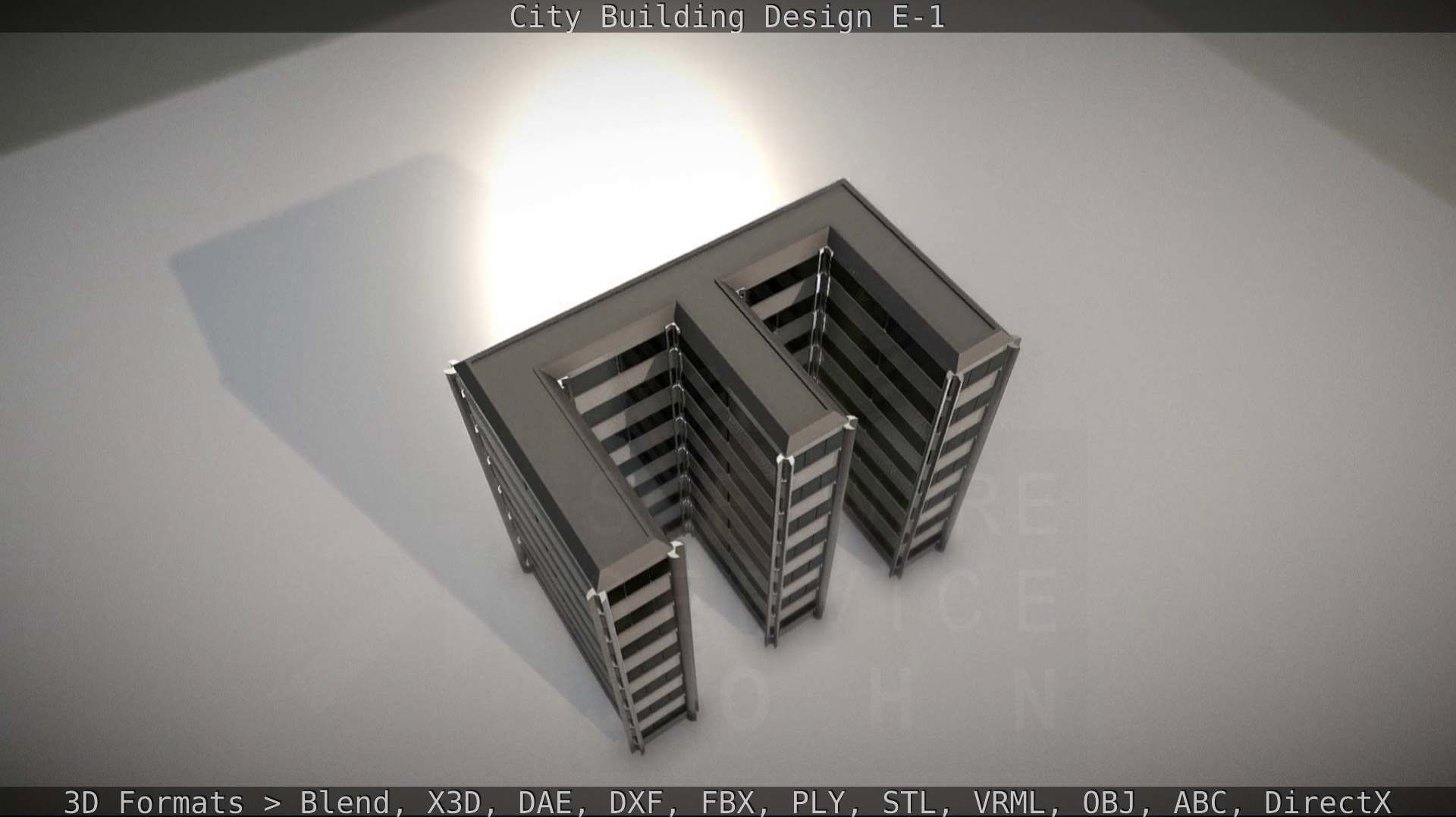 City Building Design E-1 Low-poly 3D model_20