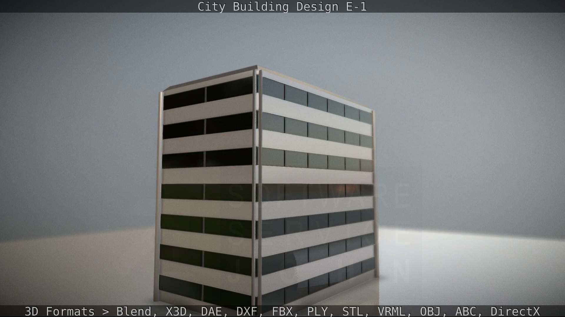 City Building Design E-1 Low-poly 3D model_48