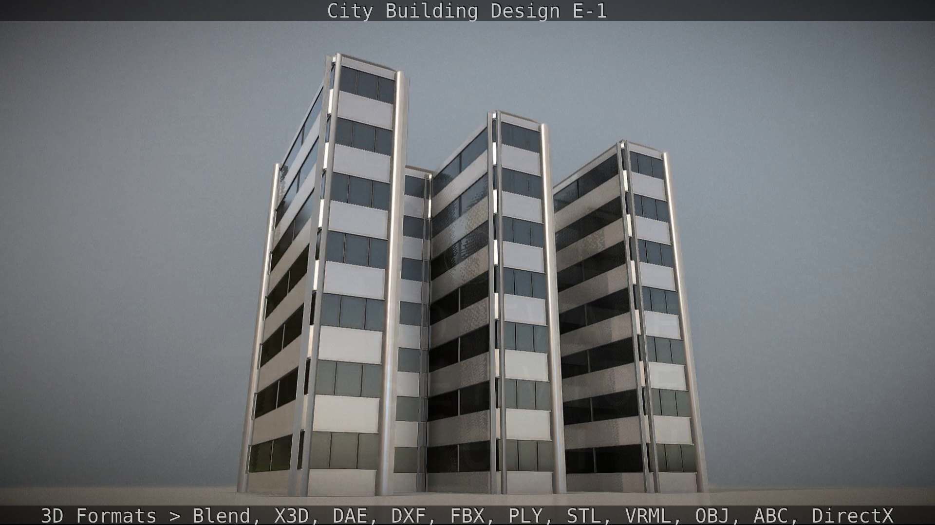 City Building Design E-1 Low-poly 3D model_80