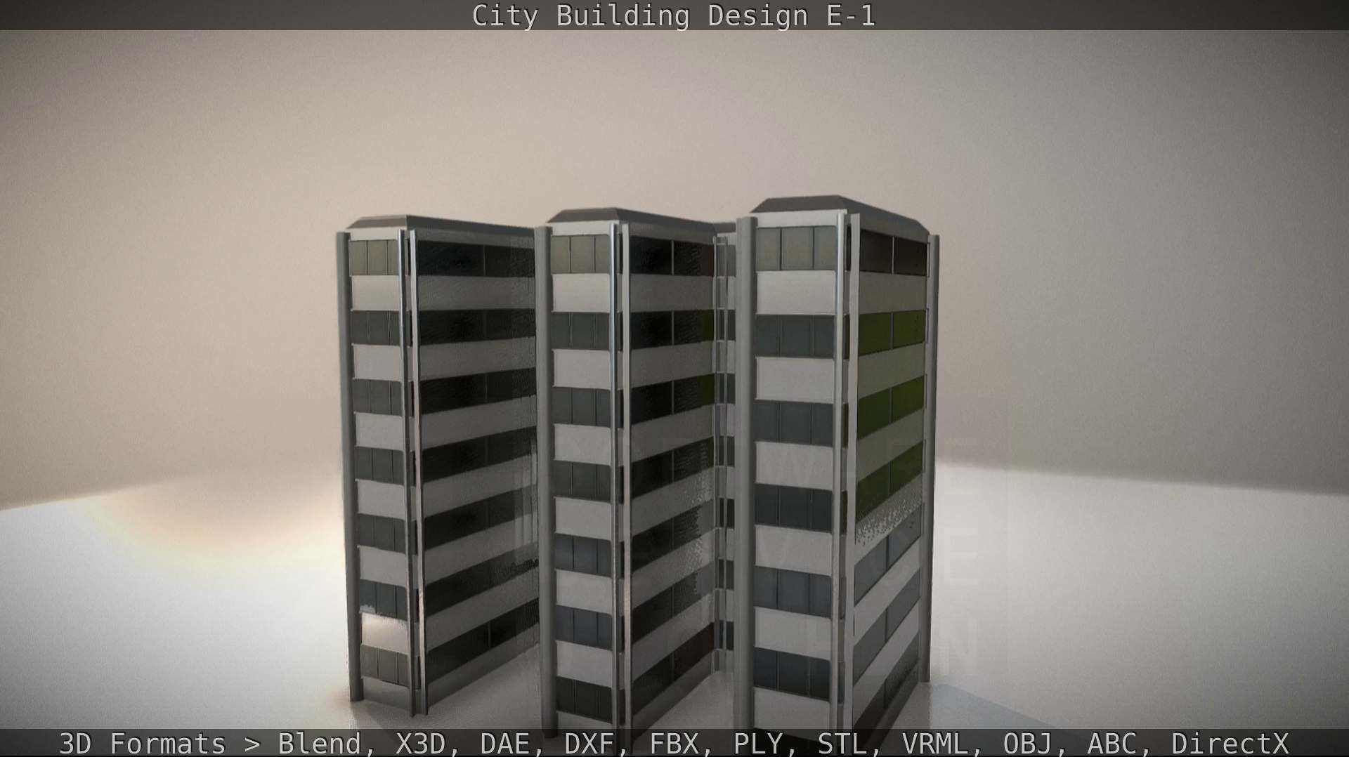 City Building Design E-1 Low-poly 3D model_21