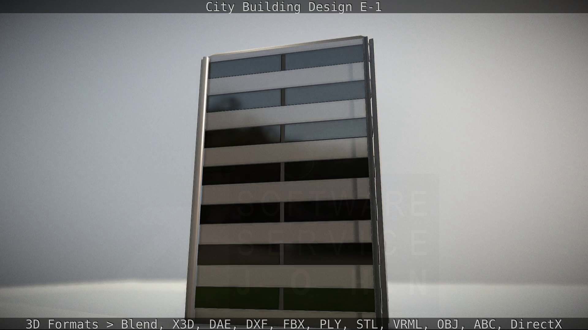 City Building Design E-1 Low-poly 3D model_101