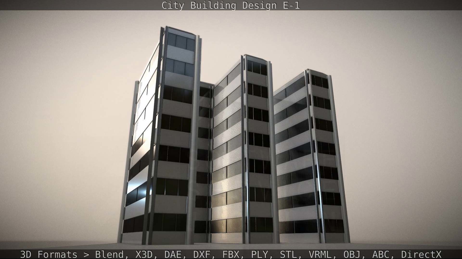 City Building Design E-1 Low-poly 3D model_79