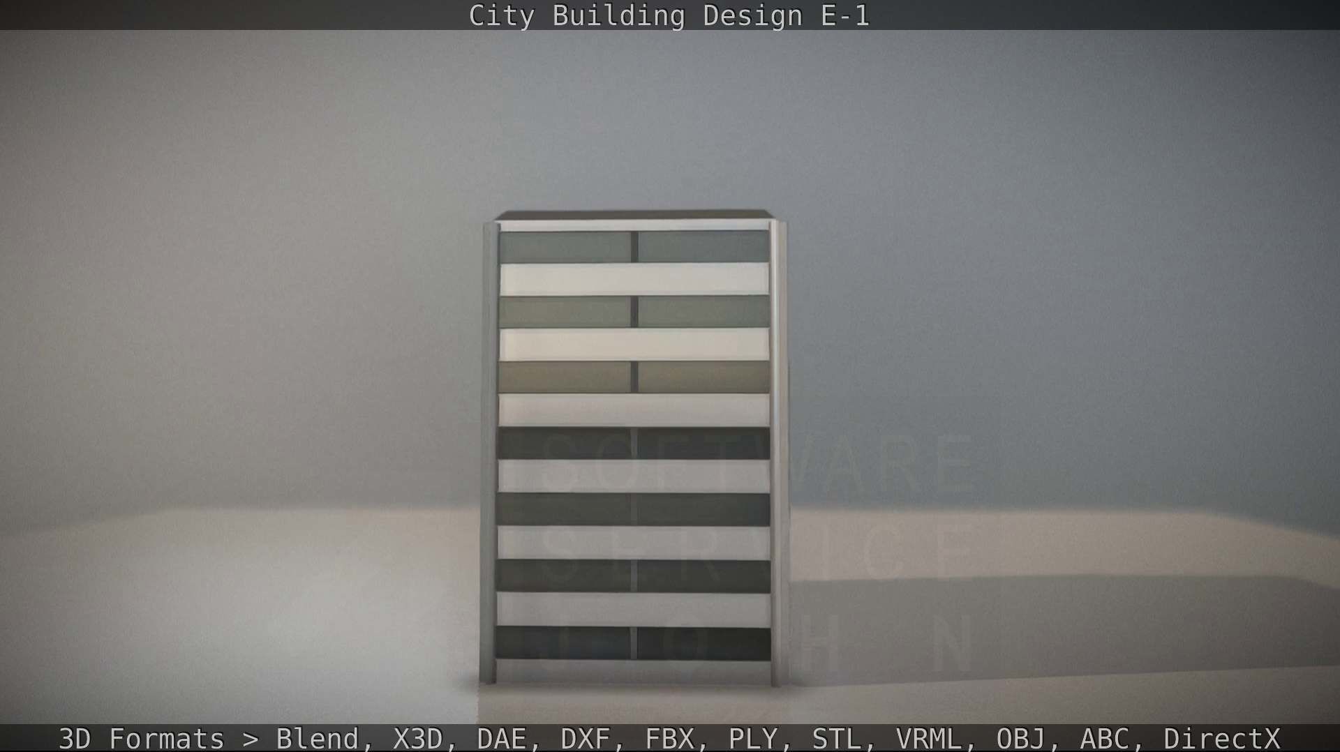 City Building Design E-1 Low-poly 3D model_7