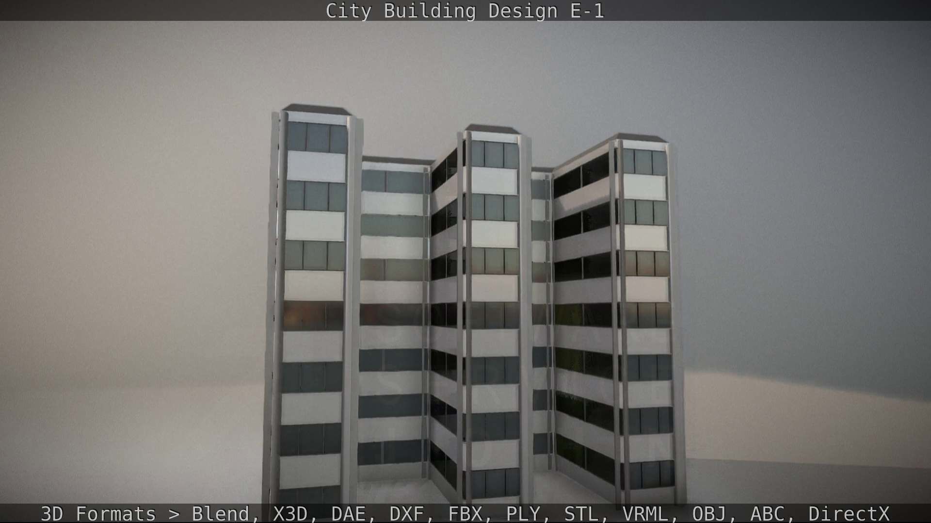 City Building Design E-1 Low-poly 3D model_39