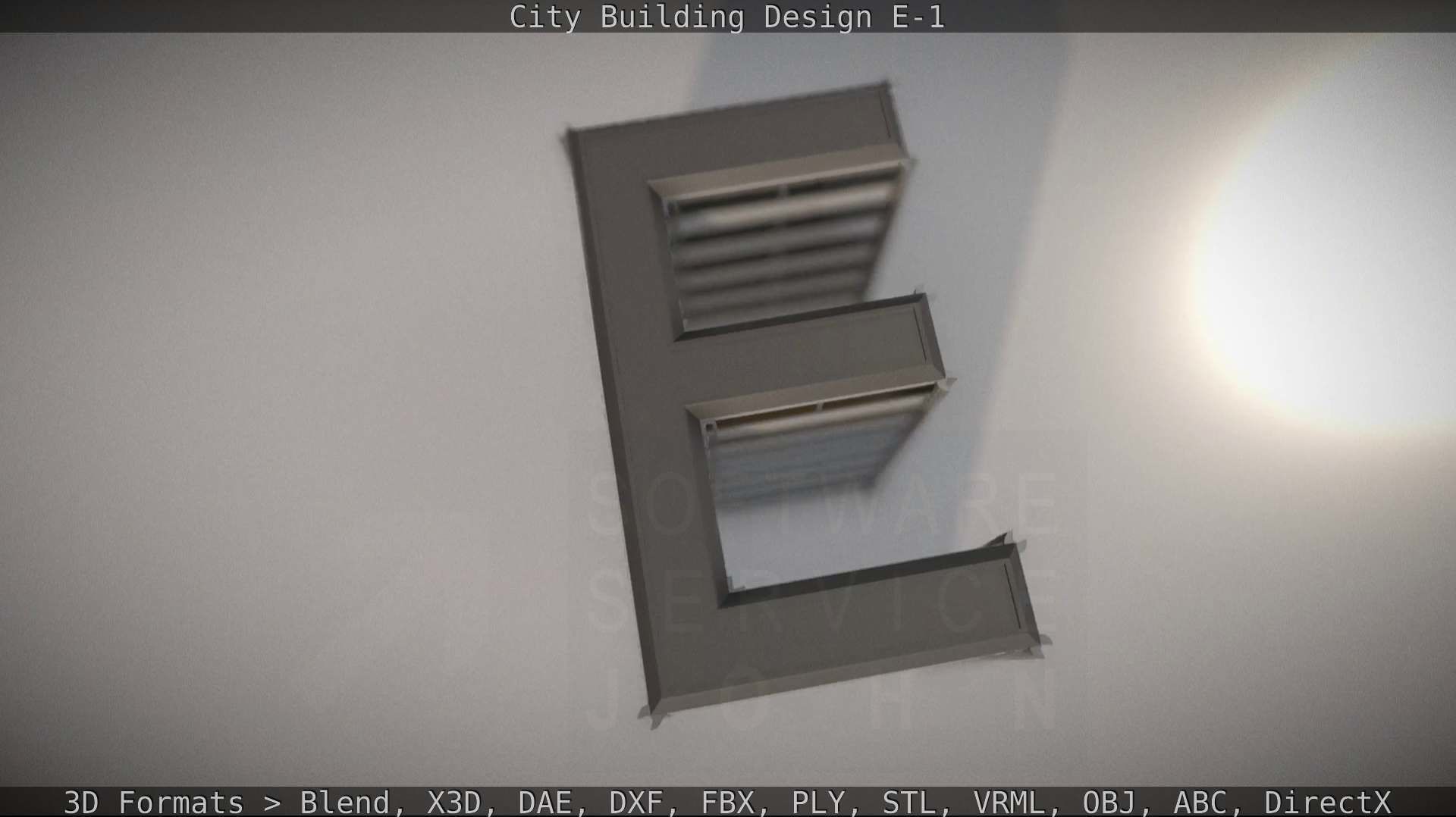 City Building Design E-1 Low-poly 3D model_29