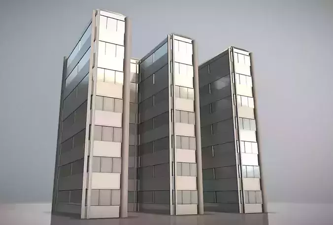 City Building Design E-1-2 Low-poly 3D model