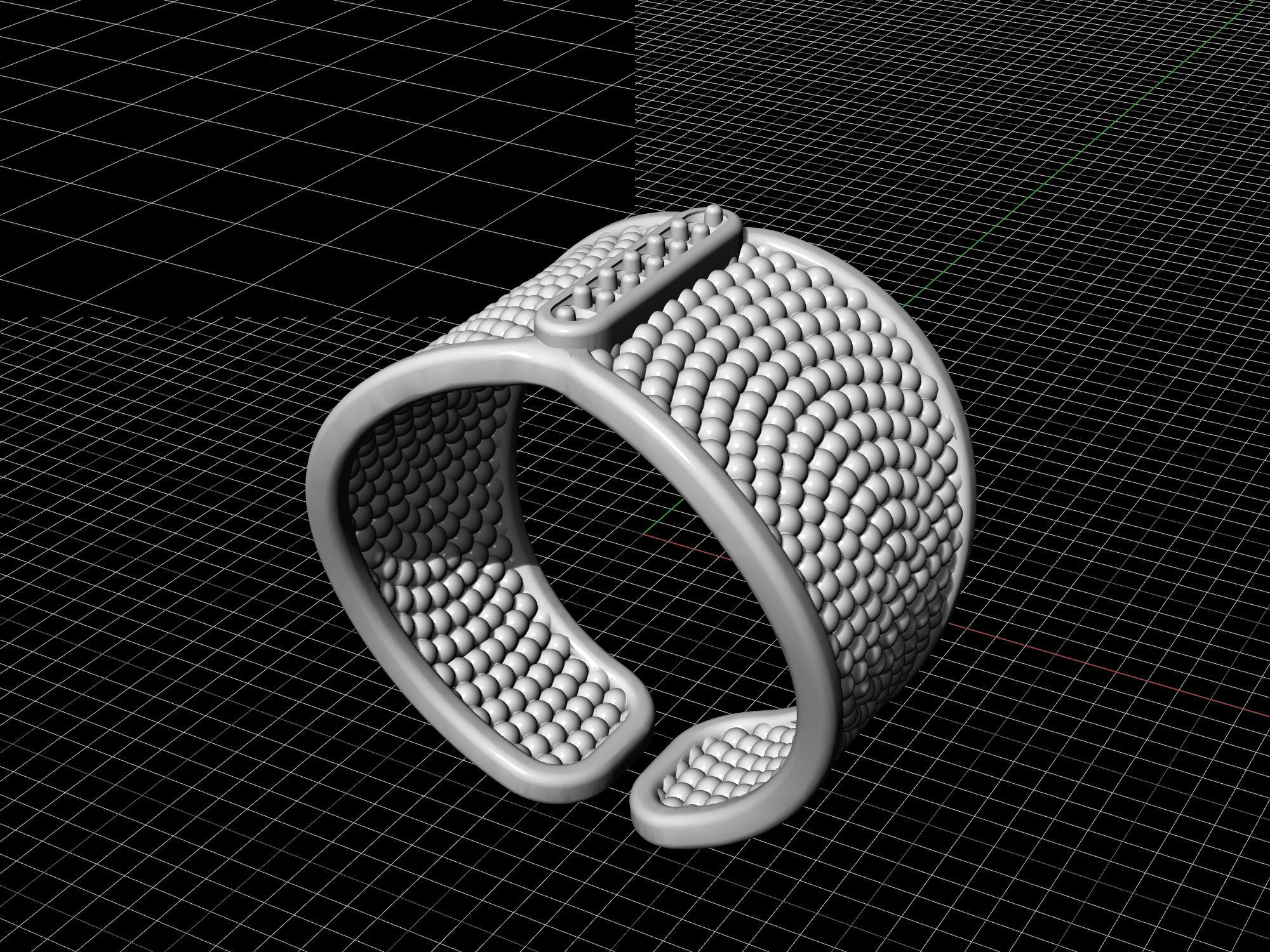 Ring with balls 3D print model_9
