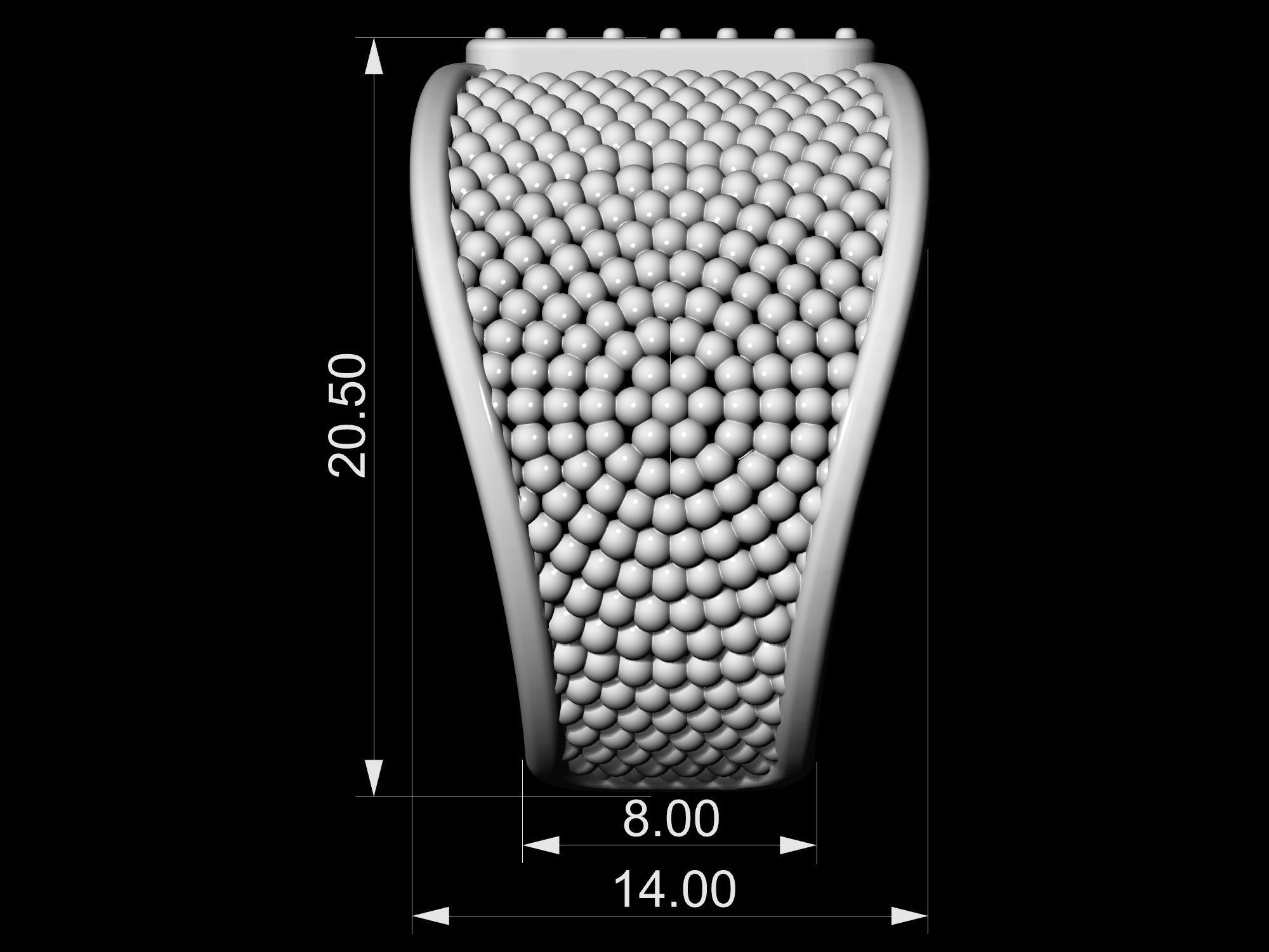 Ring with balls 3D print model_12