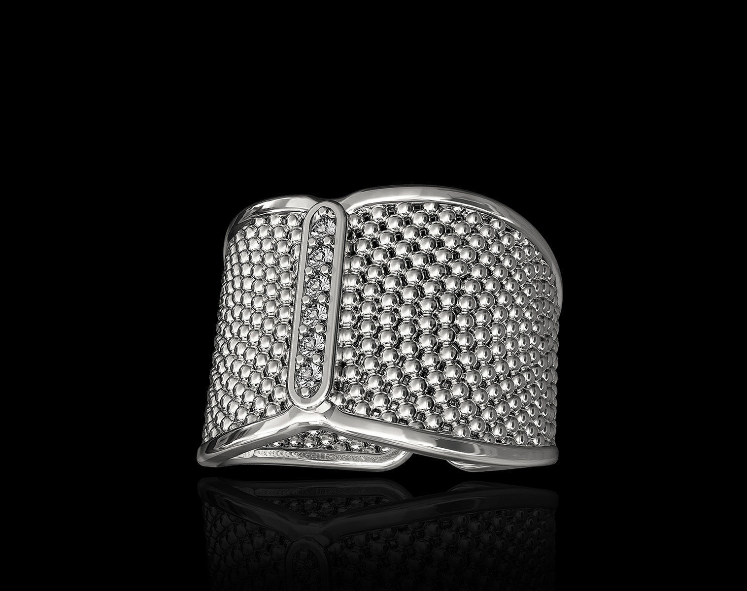 Ring with balls 3D print model_4