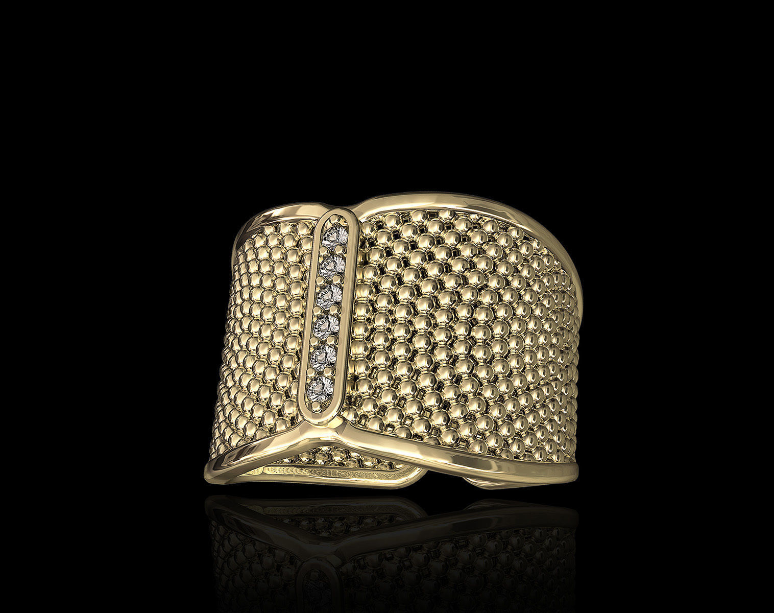 Ring with balls 3D print model_3