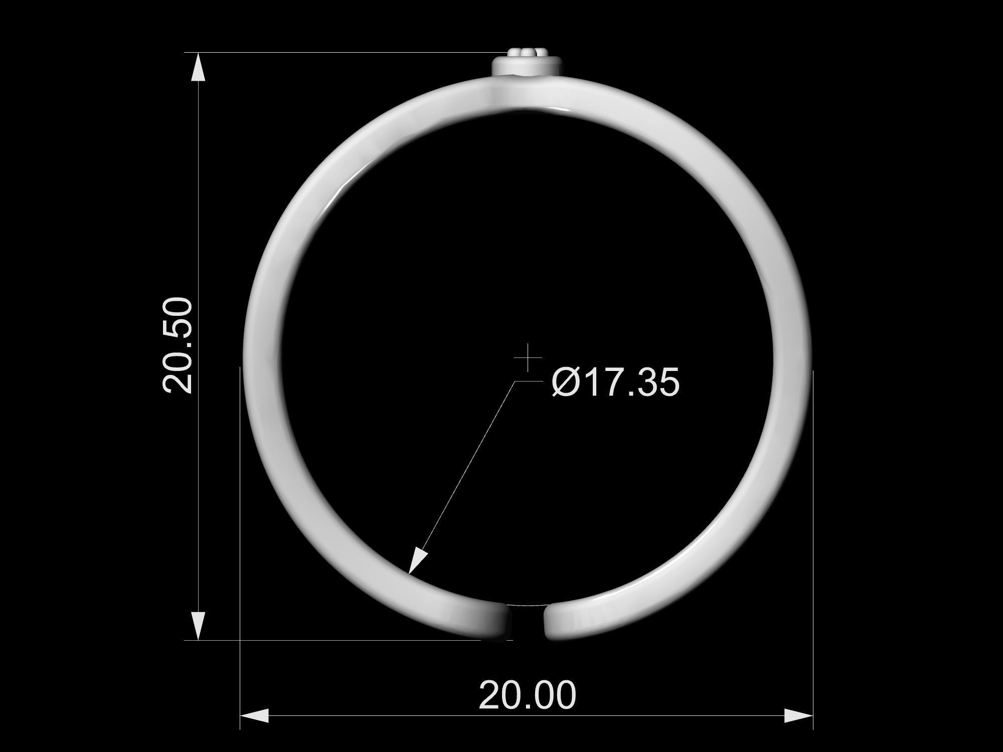 Ring with balls 3D print model_11