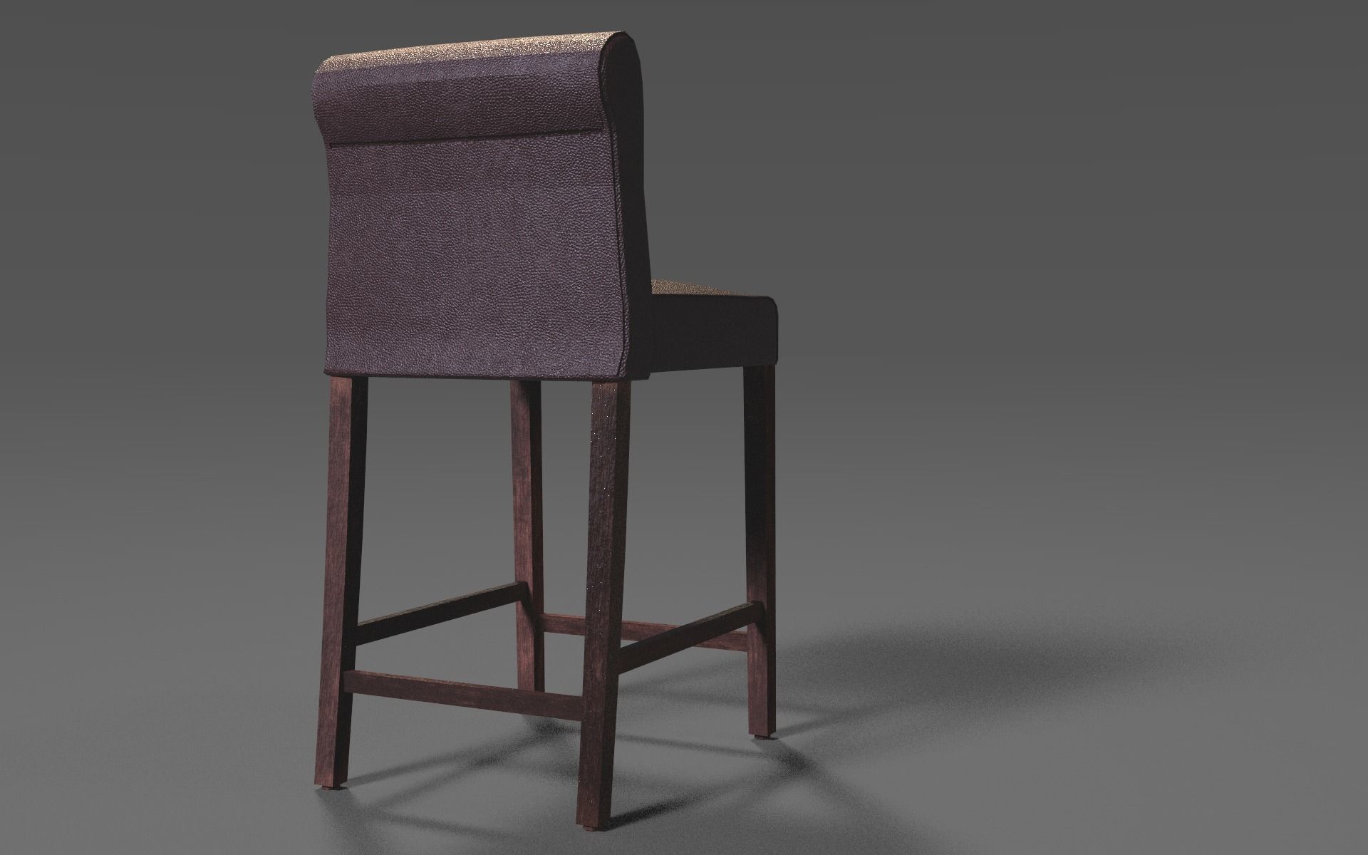 Brown Leather Counter Stools Lowpoly 3D Model  Low-poly 3D model_4