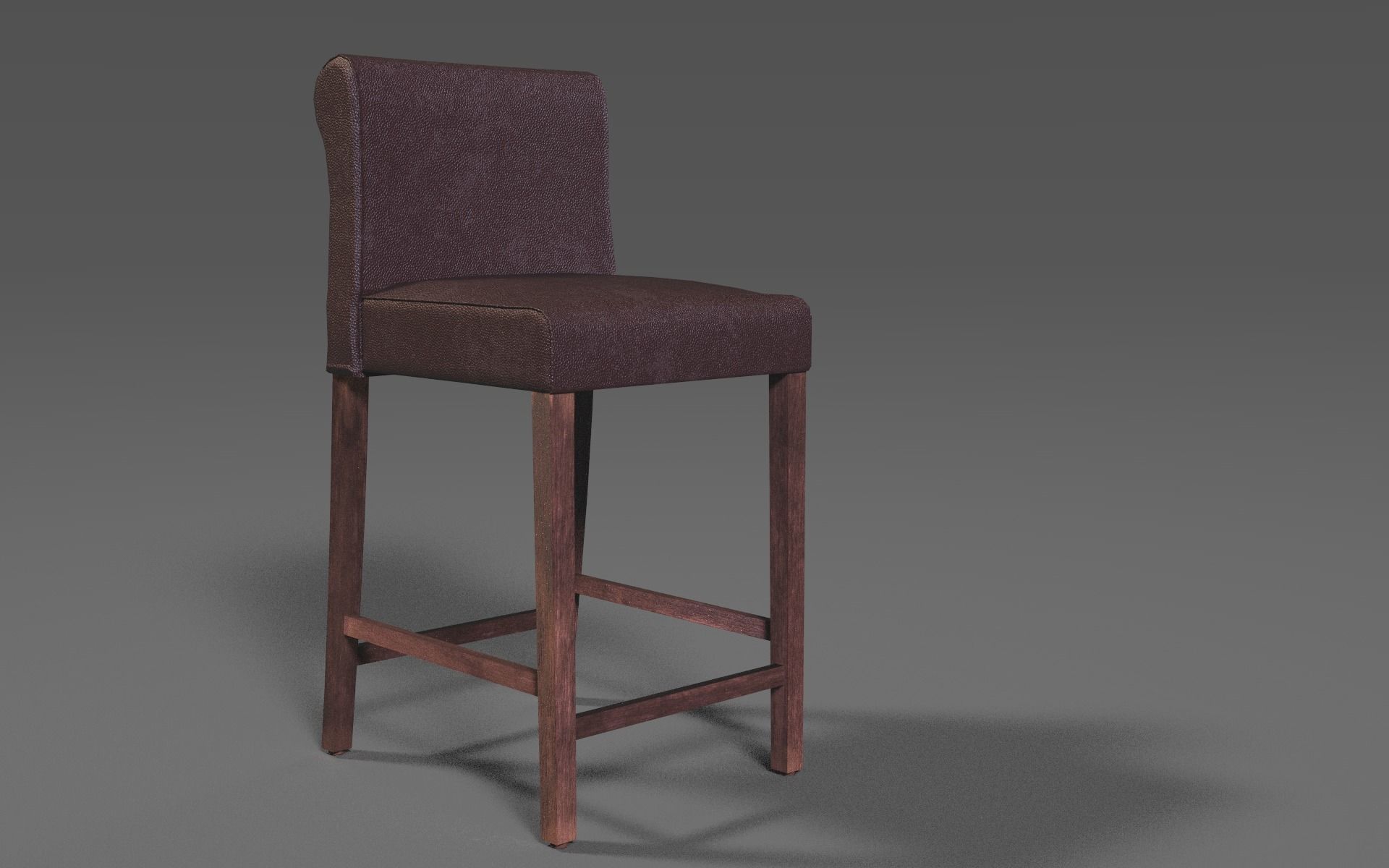 Brown Leather Counter Stools Lowpoly 3D Model  Low-poly 3D model_5