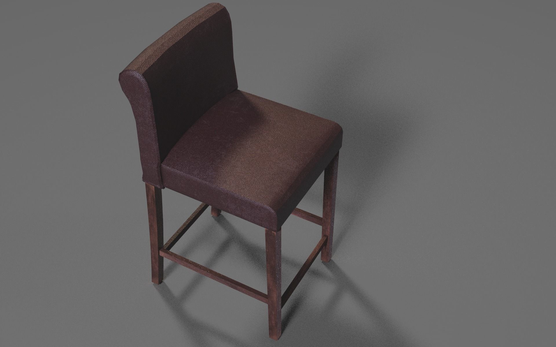 Brown Leather Counter Stools Lowpoly 3D Model  Low-poly 3D model_7