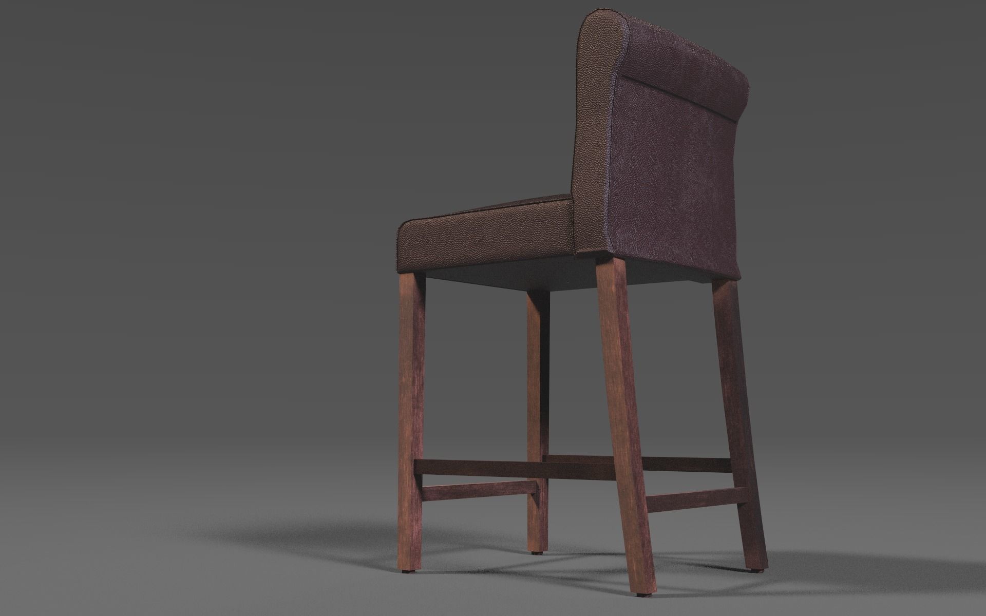 Brown Leather Counter Stools Lowpoly 3D Model  Low-poly 3D model_3