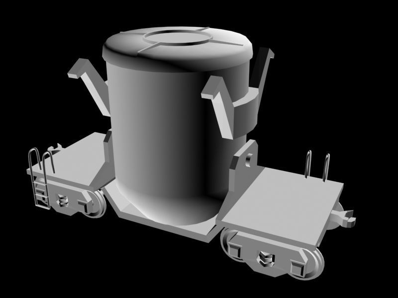 Old wagon Low-poly 3D model_1