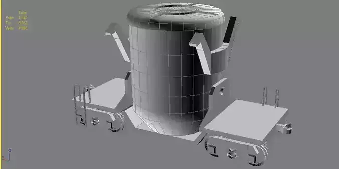 Old wagon Low-poly 3D model