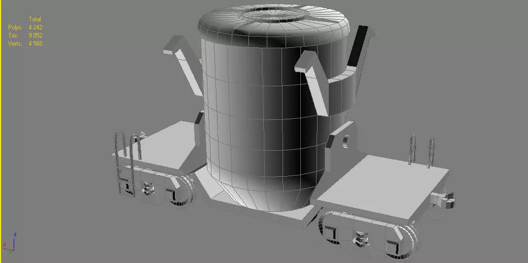 Old wagon Low-poly 3D model_0