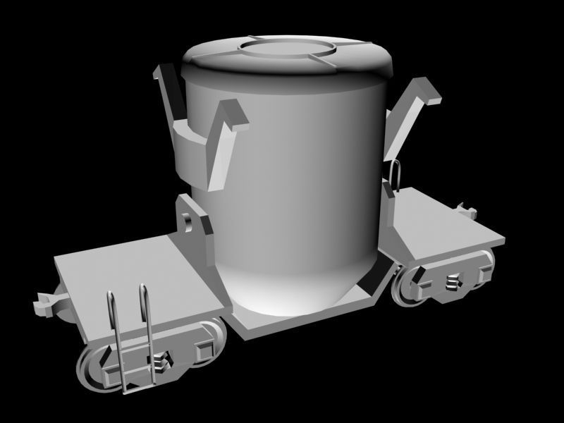 Old wagon Low-poly 3D model_2