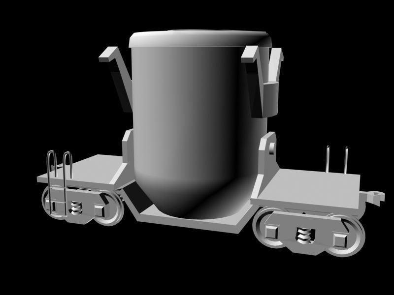 Old wagon Low-poly 3D model_3