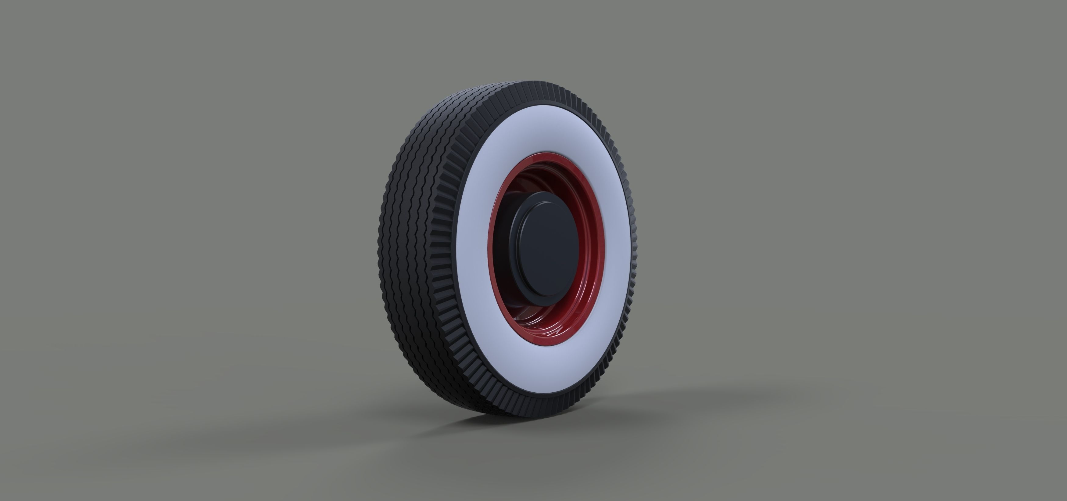 Wheel from retro car 3D model_3