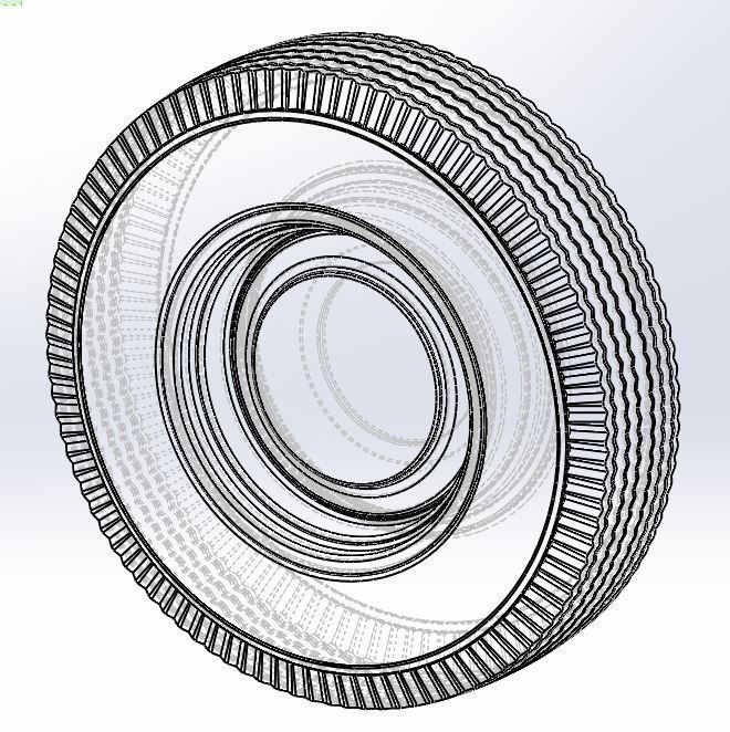 Wheel from retro car 3D model_5