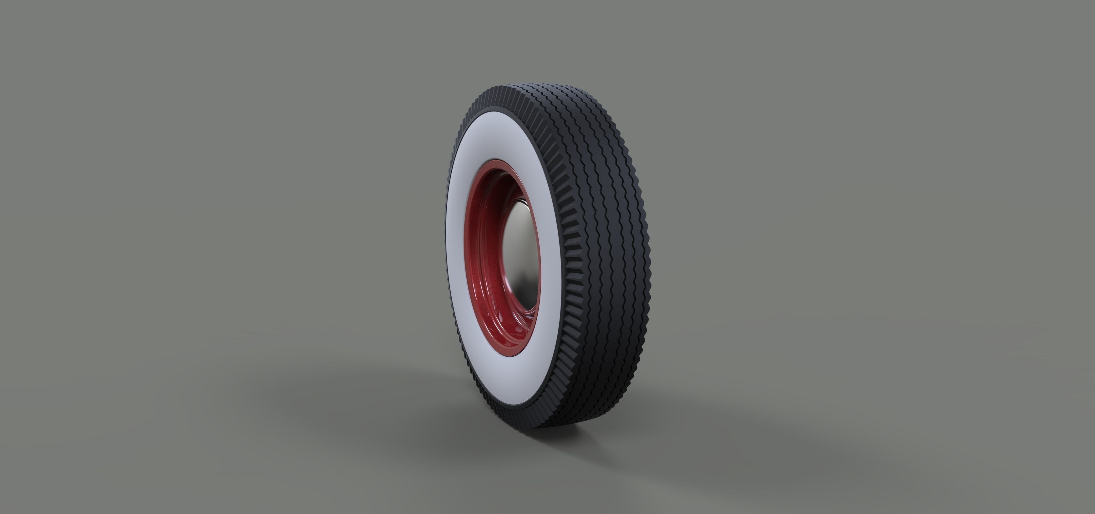 Wheel from retro car 3D model_1