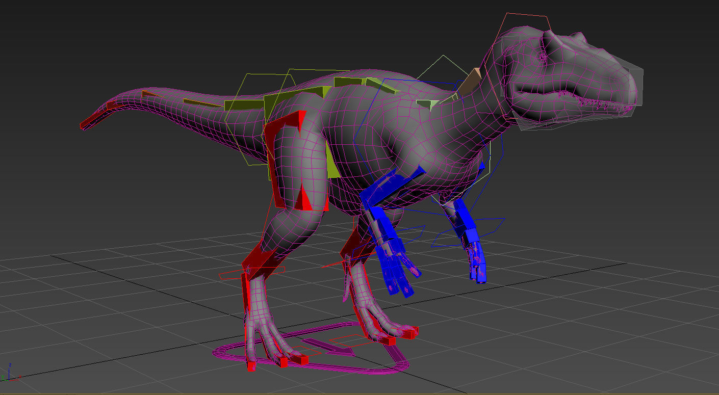 Allosaurus Low Poly 3D Model two t-rex dinosaurs Low-poly 3D model_8