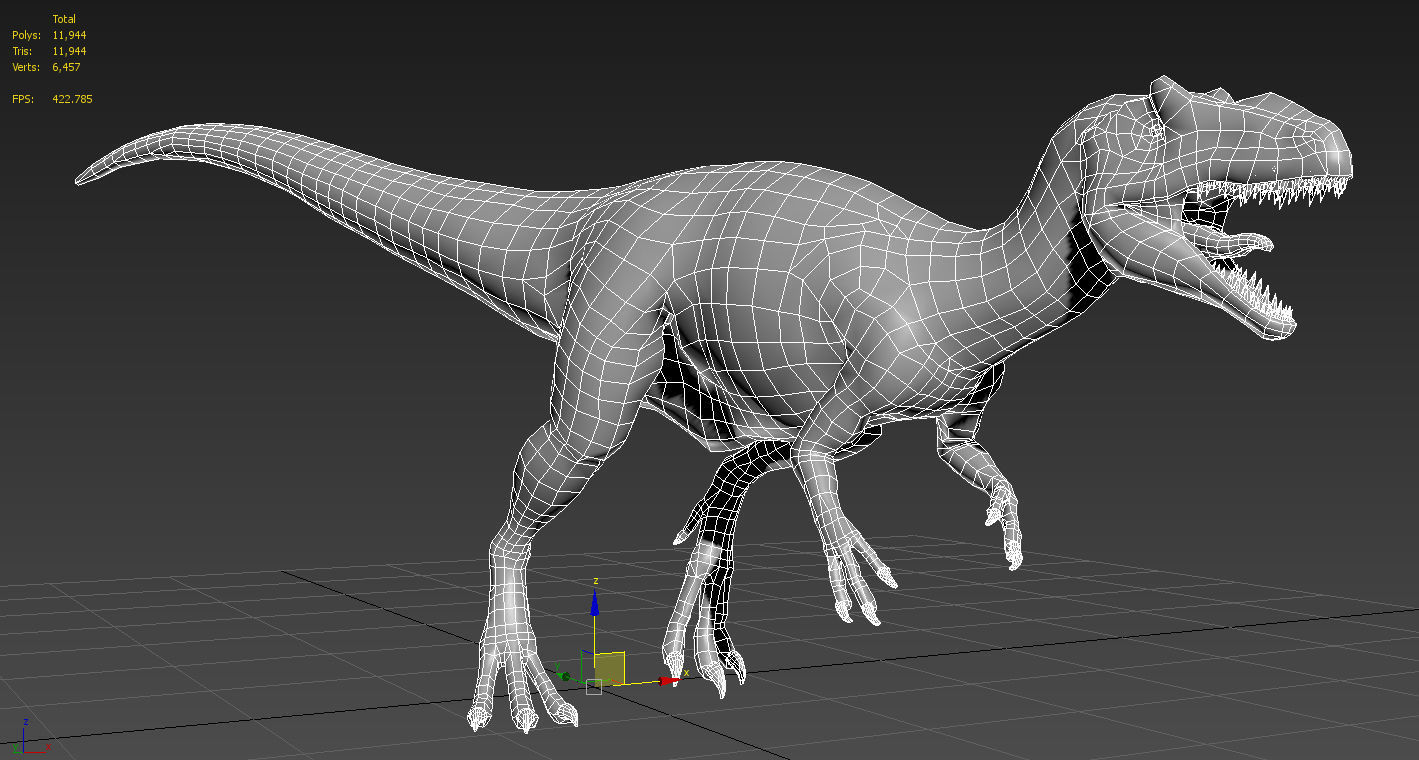 Allosaurus Low Poly 3D Model two t-rex dinosaurs Low-poly 3D model_5