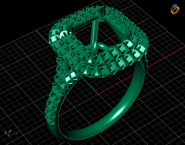 Tiffany Emerald Diamond Gold Engagement Ring 3D print model_7